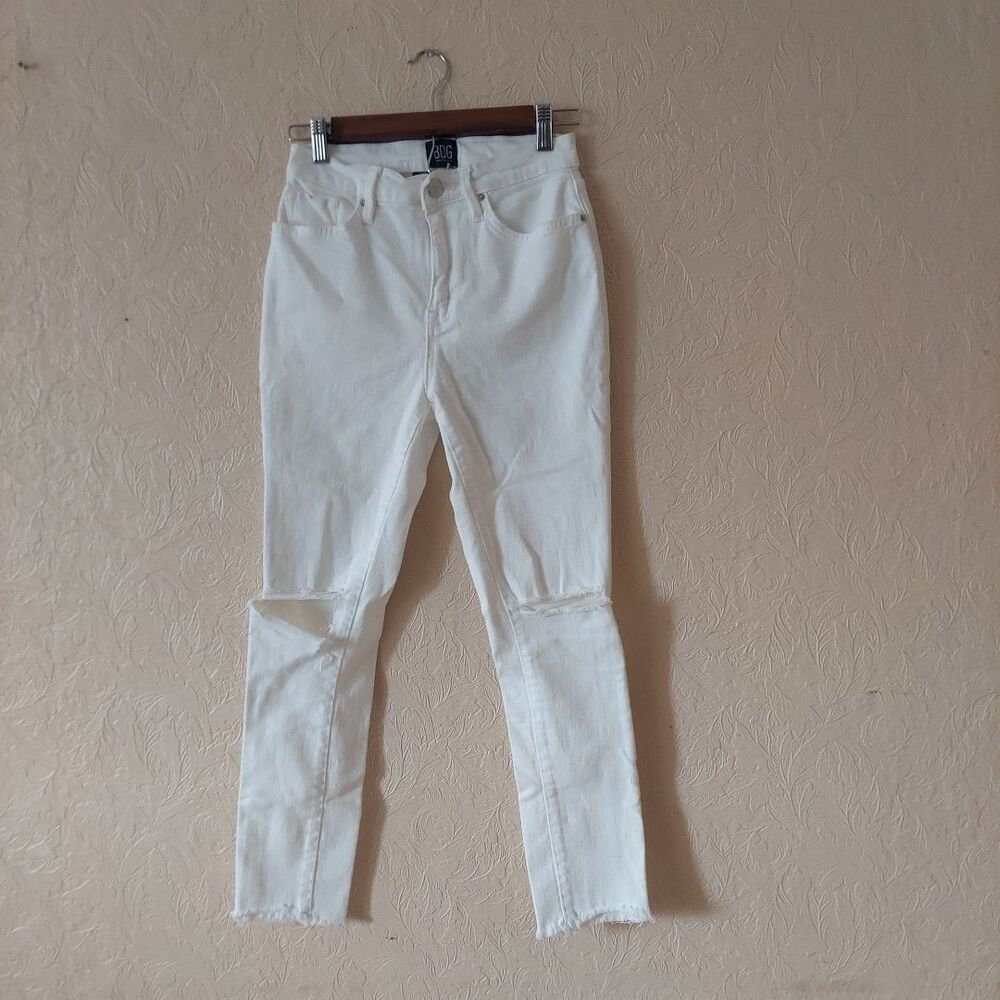 BDG Twig High Rise Crop Jeans Skinny Distressed White Sz 26